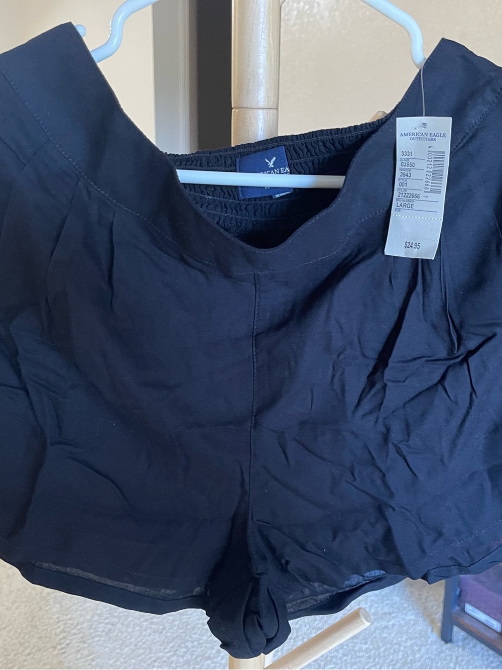 American Eagle Outfitters Black High-Rise Athletic Shorts